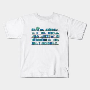 Green Bookcase Kids T-Shirt